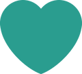 Solid dark aquamarine heart shape on a transparent background.