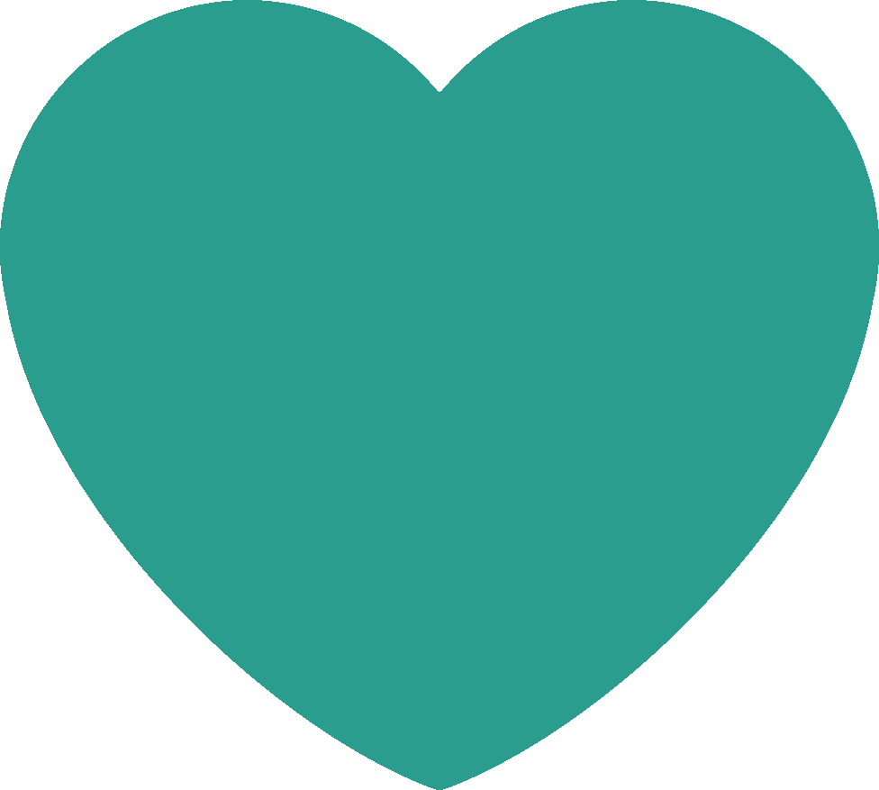 Solid dark aquamarine heart shape on a transparent background.
