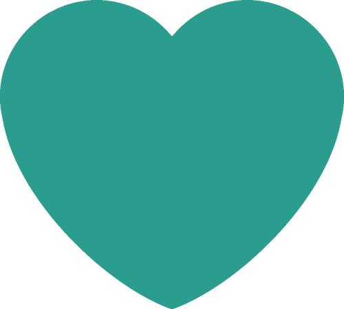 Solid dark aquamarine heart shape on a transparent background.